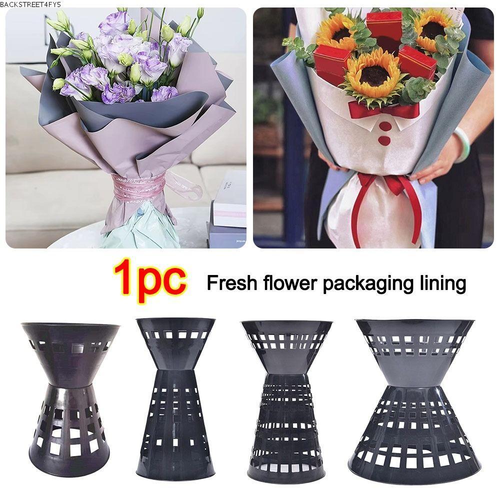 BACKSTAGEEET4FC3 Quick Plastic Flower Bouquet Base, DIY Wrap Flower Base for Mother's Day