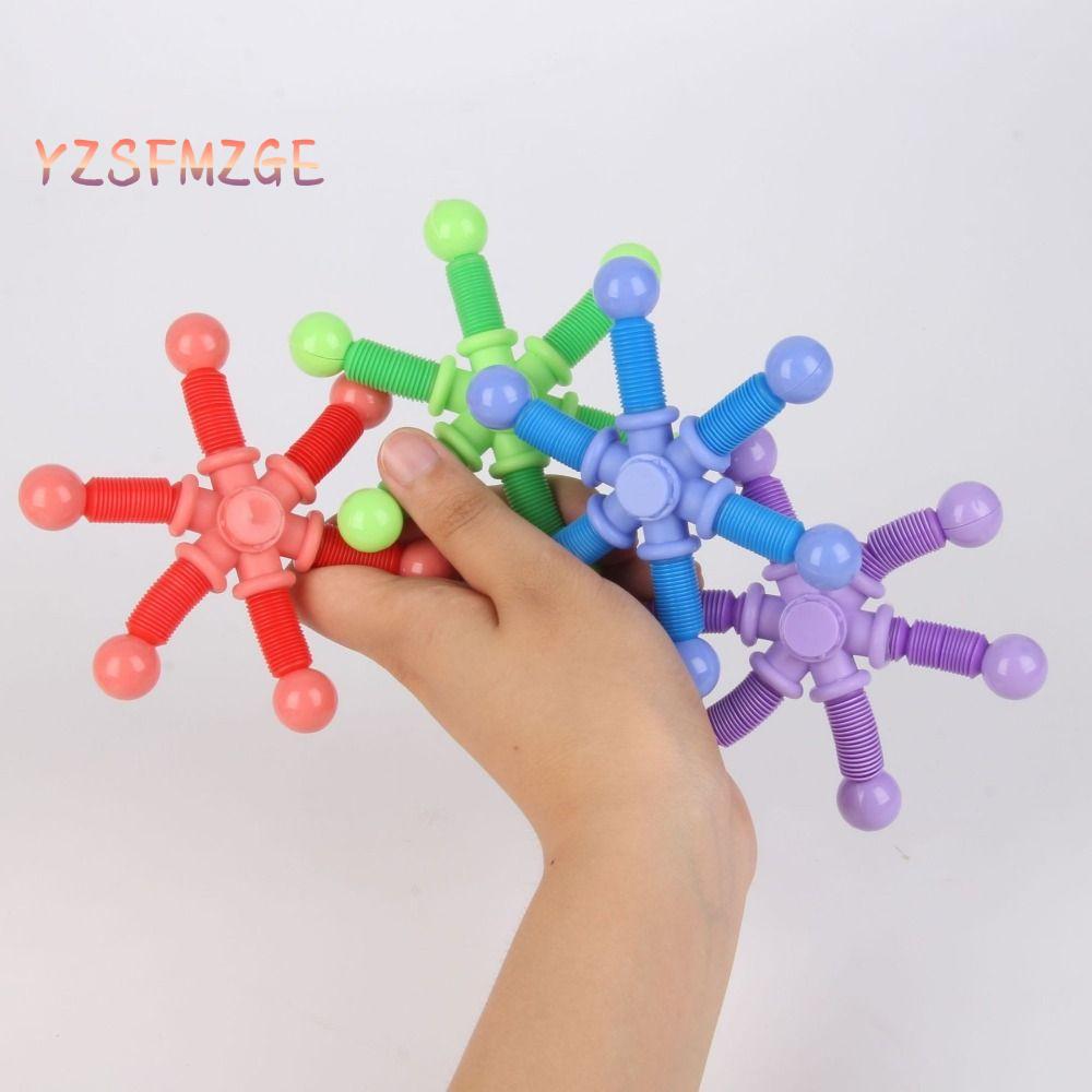 LONFENG Telescopic Tube Gyroscope, Creative Transformable Fidget Spinner ของเล่น,พลาสติก Pop Tube Se