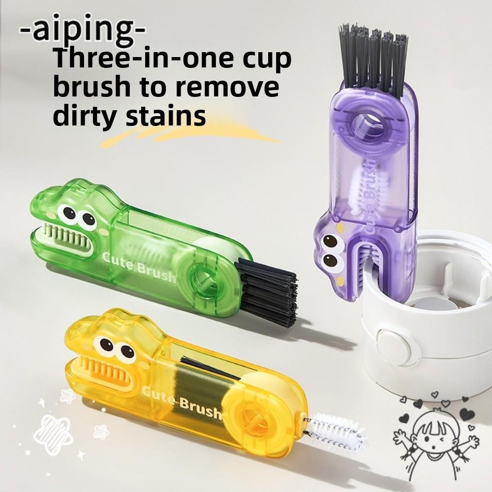AIPING แปรงทําความสะอาดรอยแยก,จระเข้ 3in1 3 In 1 แปรงทําความสะอาดฝาถ้วย,ทําความสะอาดมัลติฟังก์ชั่นแน