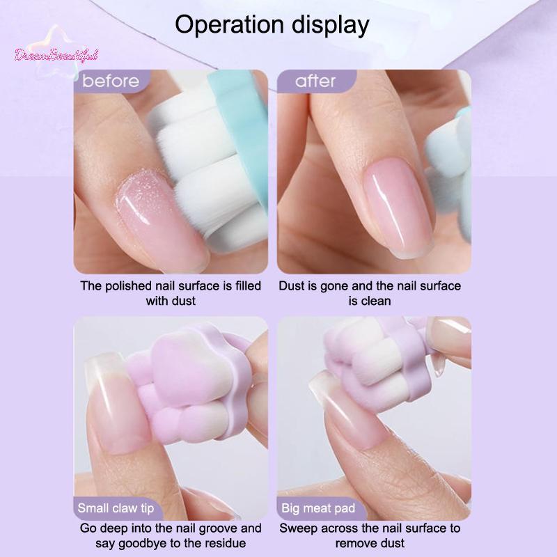 <DBFl-t>พลาสติกเล็บแปรงทําความสะอาดฝุ่นแปรงBule Cat Pawเจลฝุ่นทําความสะอาดMake Upแปรงรูปแหวนเครื่องมือทําเล็บนุ่มใหม่ ราคา ถูกที่สุด ดีลบีเคเค แกลเลอรีภาพที่ 7