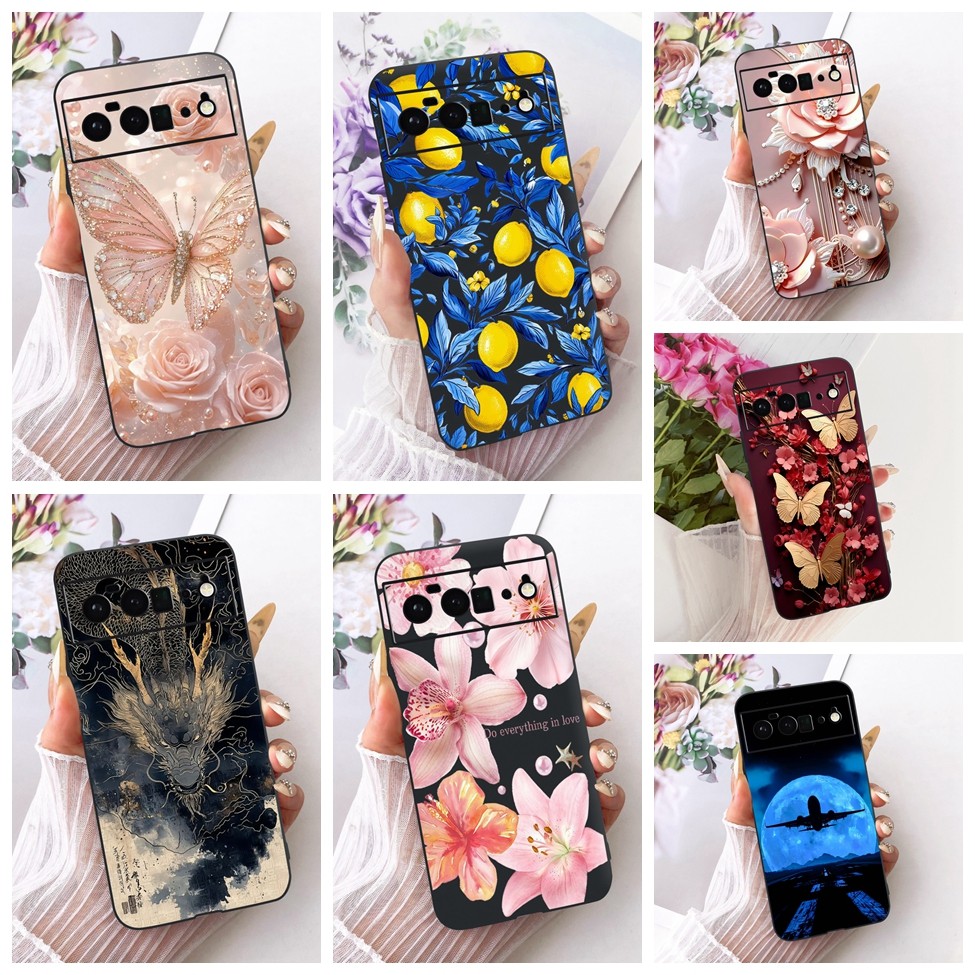 Google Pixel 6 Pro ฝาครอบแมวน่ารักแฟชั่นตลกทาสีปลอก Google Pixel 6 Pro เคสโทรศัพท์ GLUOG G8VOU GF5KQ