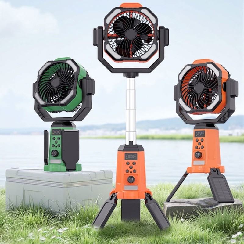 TENB ABS Build Camping Fan พร้อมฐานที่ปลอดภัย วิ่งต่อเนื่อง 8 ชั่วโมง เหมาะสําหรับการสํารวจกระเป๋าเป