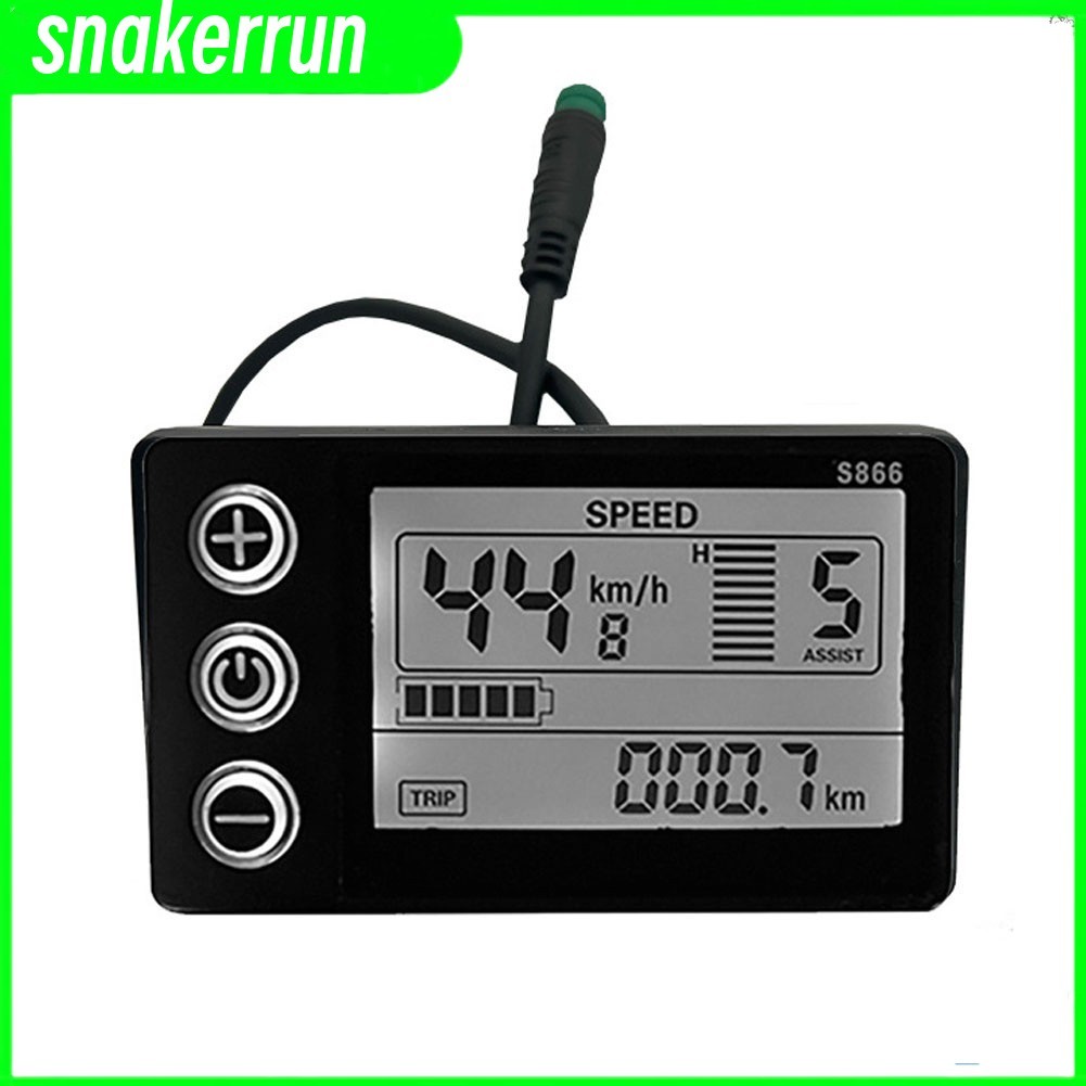 S866 Electric Bike LCD Display 24V 36V 48V E-BIKE SCOOTER METER METER แผงควบคุมพร้อมปลั๊กกันน้ำ