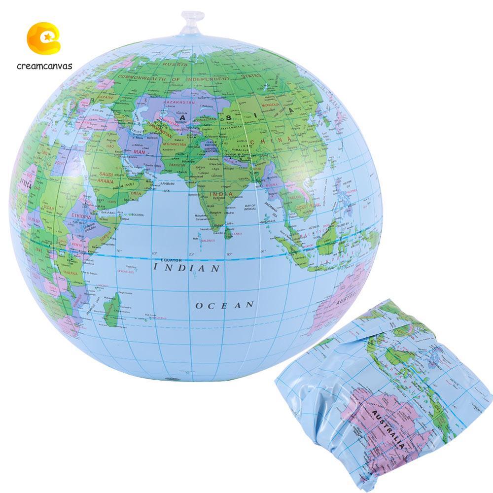 ครีมแคนวาส​ Globe Beach Ball English Earth 40 ซม. ภูมิศาสตร์การศึกษา Ball แผนที่โลก