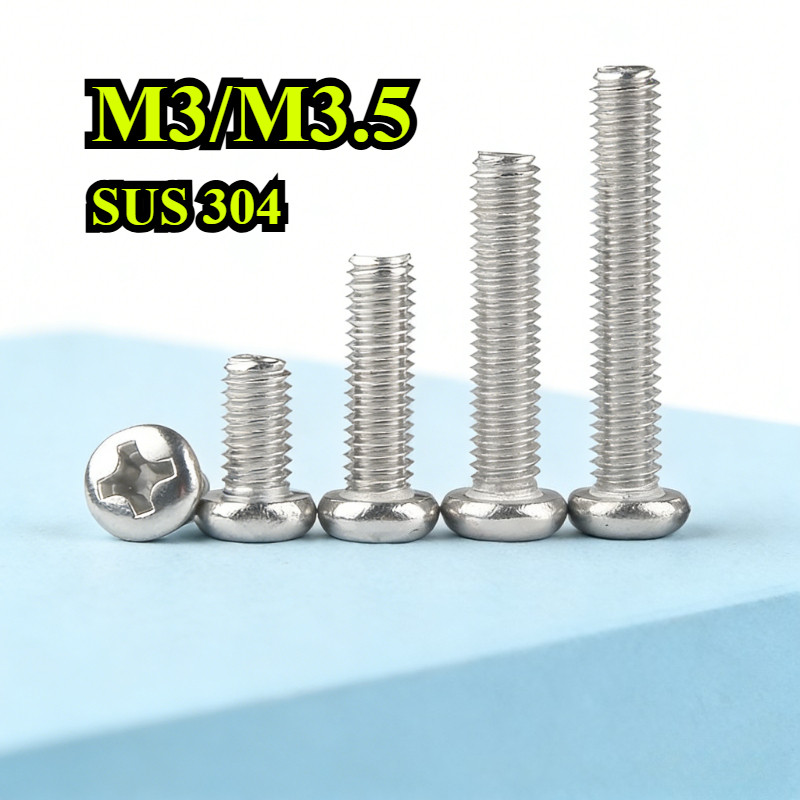 [ZQ-R] สกรูหัวกลมสแตนเลส 304 GB818 หัวกระทะ Bolt PM สวิตช์ซ็อกเก็ตสกรู M3/M3.5