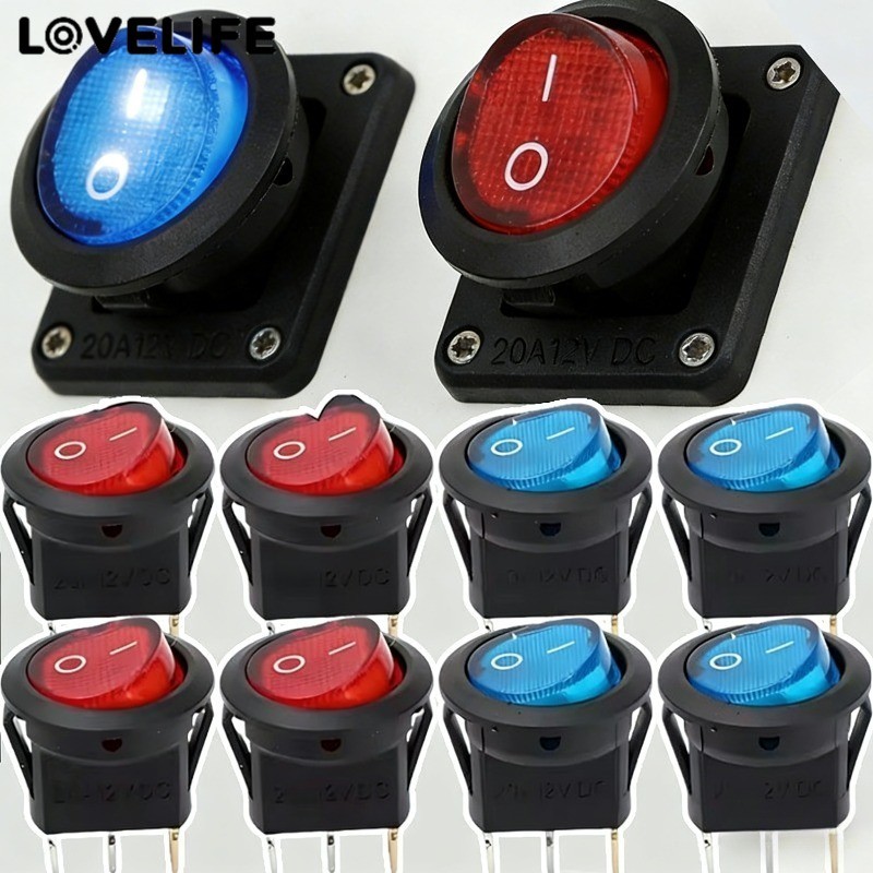 [AUTO&3C]สวิตช์โยกกันน้ํา2/4/8 ชิ้นพร้อมสายไฟ 3 พิน|12V พลาสติก ABS ON Off SPST Toggle ปุ่มควบคุมสําหรับรถยนต์รถจักรยานยนต์เรือ