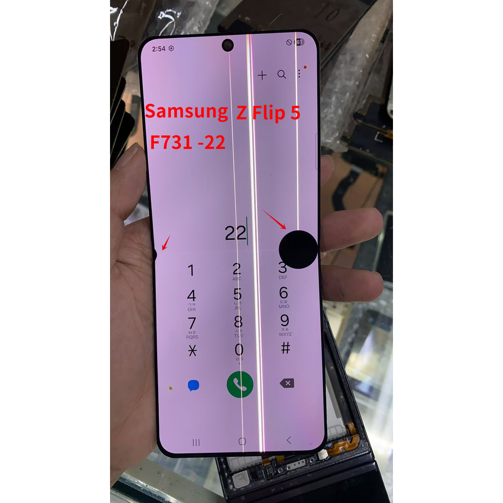 6.7 "คุณภาพสูงข้อบกพร่อง LCD สําหรับ Samsung Z Flip 5 F731 จอแสดงผล LCD Z Flip5 F731 SM-F731B F731N 