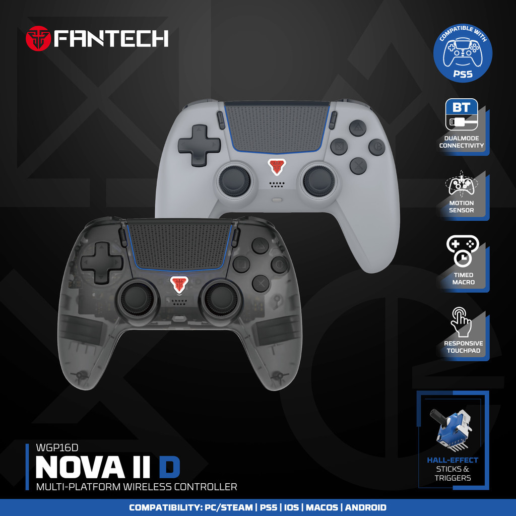 FANTECH WGP16D NOVA II D คอนโทรลเลอร์ไร้สายเกมแพดสําหรับ PS5 PC Android iOS Switch