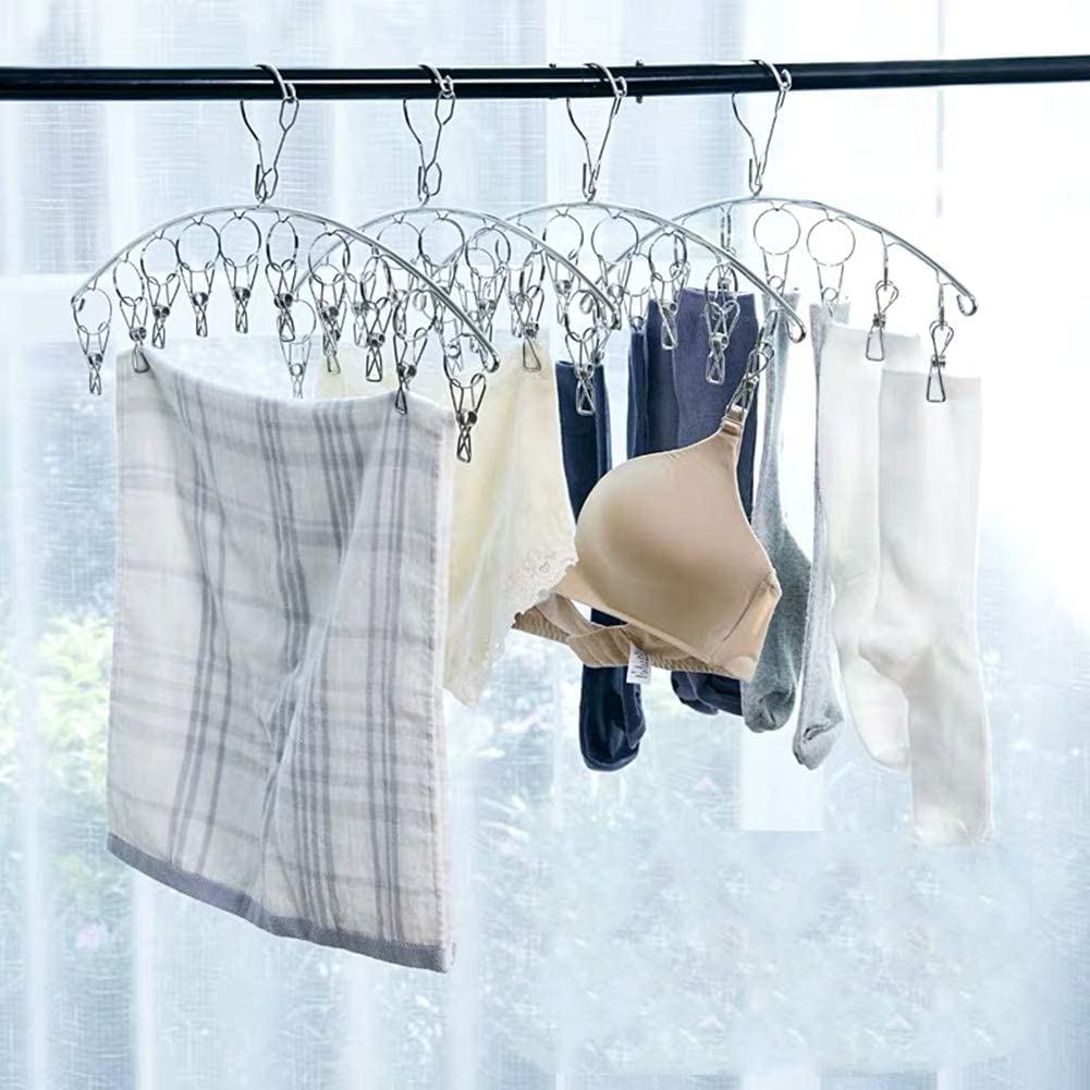 ไม้หนีบ ที่หนีบผ้าสแตนเลส ไม้แขวนเสื้อมีที่หนีบ ที่ตากถุงเท้า ที่หนีบถุงเท้า 8/10หนีบ แข็งแรงทนทาน