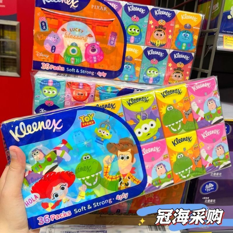 [Toy Story] Kleenex Kleenex Comfort Woody Buzz Lightyear ผ้าเช็ดหน้าทิชชู่ 36 แพ็คไม่มีกลิ่น