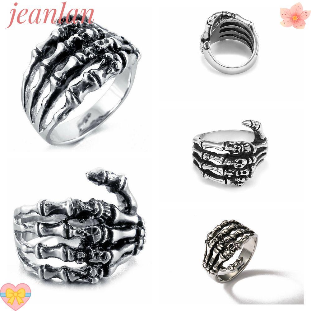 JLAN Punk Vintage Men Hand Bone Rings