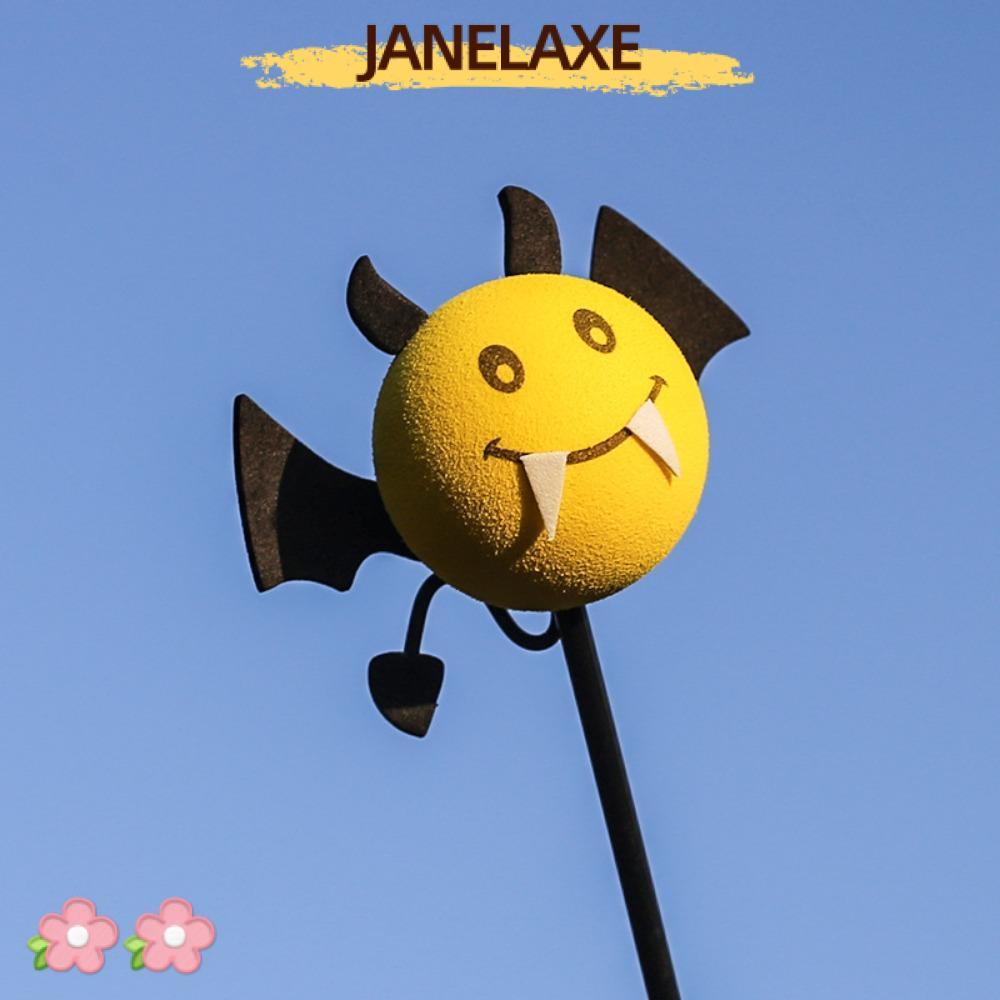 JANELAXE932JN เสาอากาศค้างคาวรถ Toppers, การ์ตูน Bumble Bee Honey Bee เสาอากาศรถยนต์ Toppers, Happy Face ฮาโลวีน Aerial Balls
