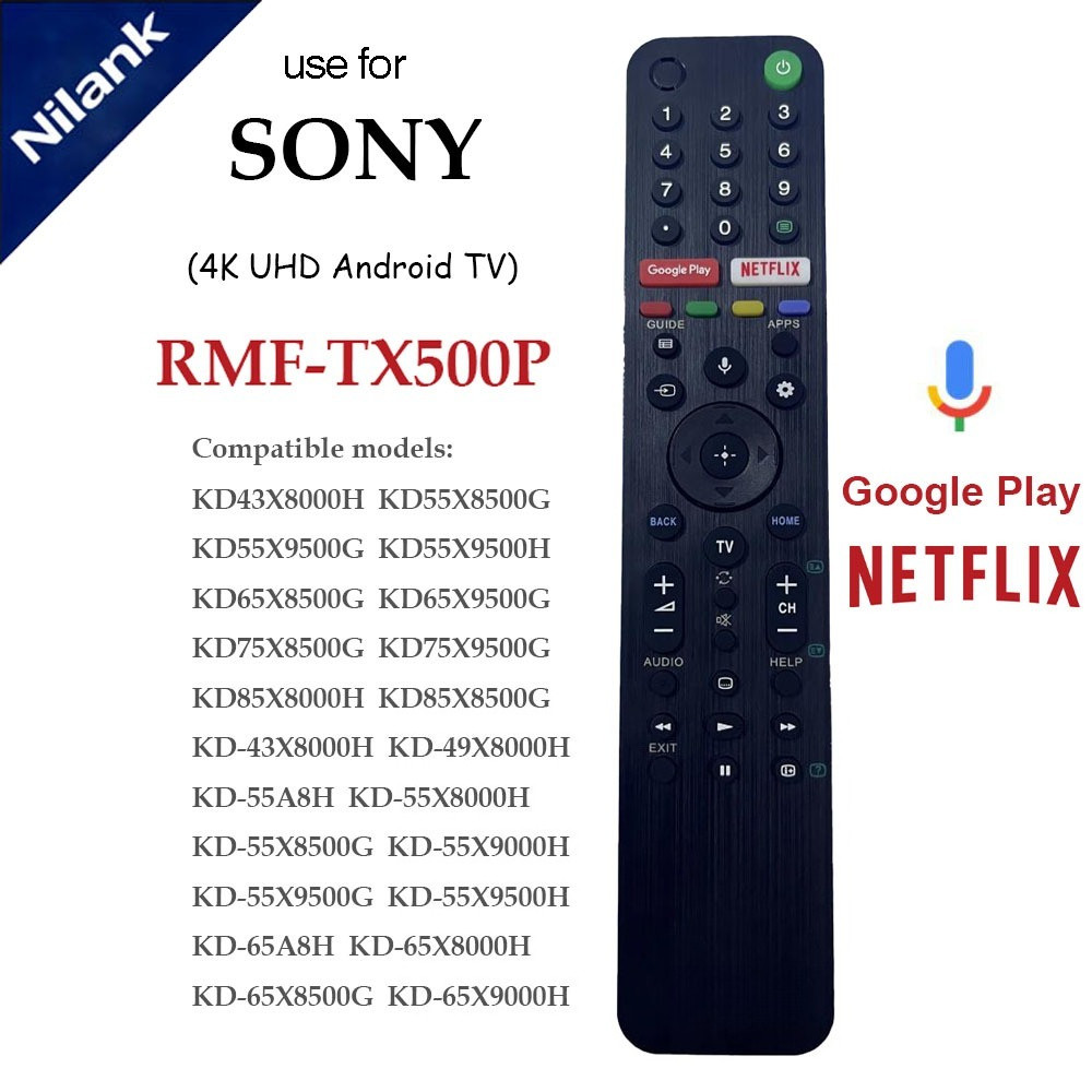 NiLANK รีโมทคอนโทรลเหมาะสําหรับ SONY LCD LED TV พร้อม Voice RMF-TX500P RMF-TX 520P RMF-TX500U RMF-TX