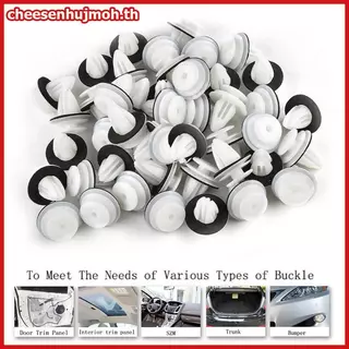 CN 50/100 ชิ้นแผงประตูรถคลิป W/ซีลแหวน Auto Vehicle Retainer Fastener คลิปกันชนรถ Push Pin Rivet แผงประตูคลิป TH