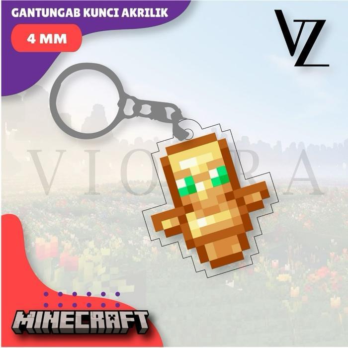 อุปกรณ์ Minecraft Gantungan Kunci - พวงกุญแจอะคริลิค - Ganci - Totem