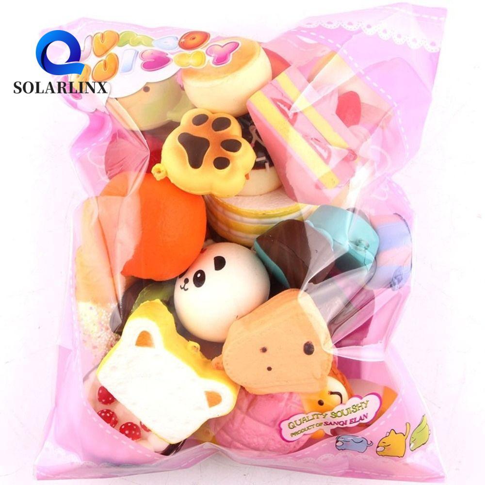 SOLARLINX ของเล่นขนมปังนุ่ม, Banana Toast พวงกุญแจน่ารัก Squishes ของเล่น, ขนมปังจําลองสายคล้องโทรศัพท์มือถือ Kawaii Mini ขนาดบีบเค้กเด็กของขวัญ