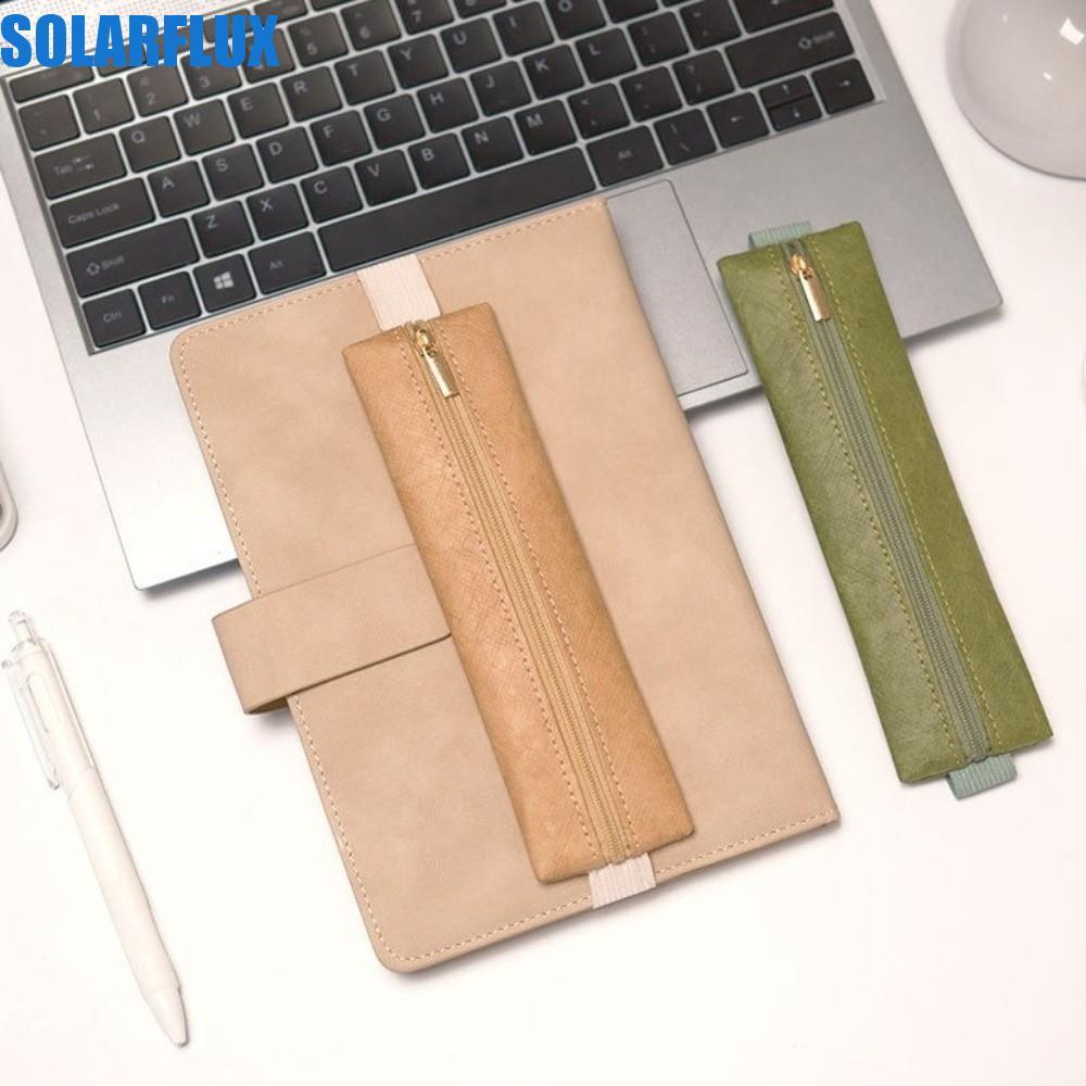 SOLARFLUX กระเป๋าใส่ปากกาที่ถอดออกได้,เคสยางยืดอเนกประสงค์หลายสี,อุปกรณ์สํานักงานน้ําหนักเบาปรับกันน