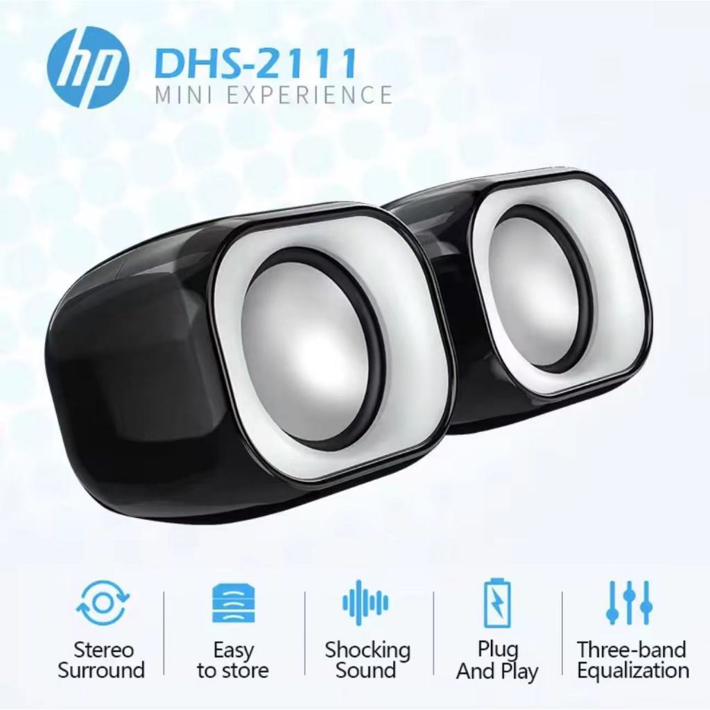 HP DHS2111มัลติมีเดียลำโพงมินิUSBเสียงสเตอริโอแบบรอบทิศทาง3-Band Equalizationสำหรับโน็คบุคตั้งโต๊ะทีวีมือถือโทรศัพท์