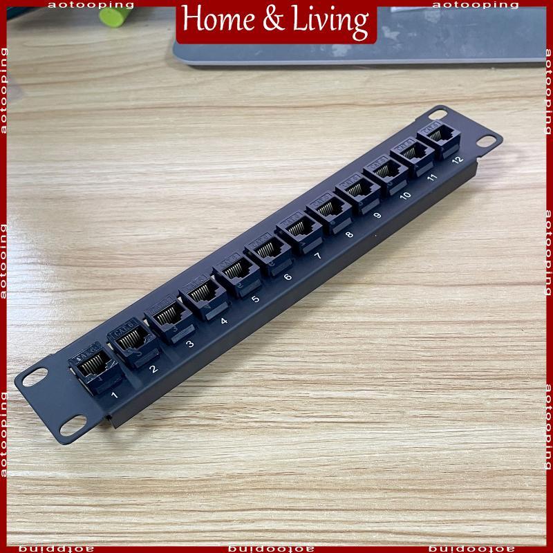 AOTO CAT6 12 พอร์ตแผงแพทช์รองรับด้านหลัง CAT6 Unshielded สําหรับ w Coded T568A B สายไฟสําหรับ RJ45 ส