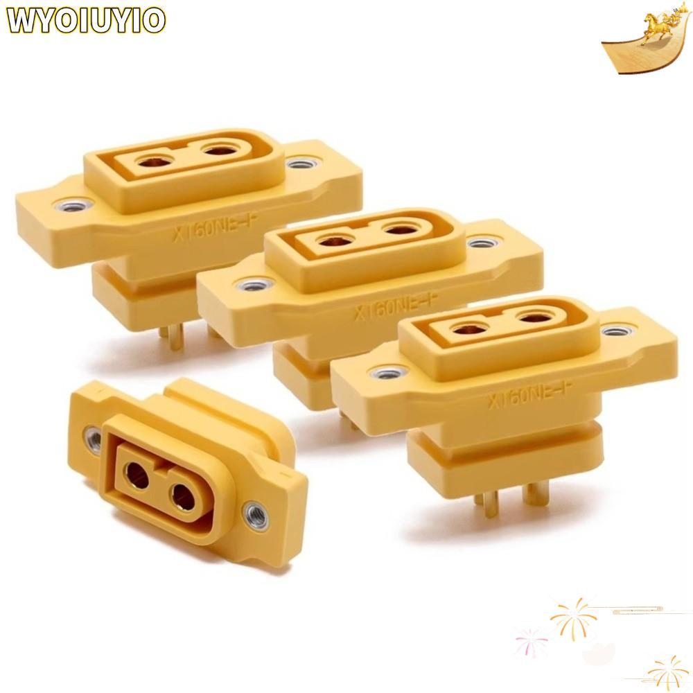WYOIUYIO 5 ชิ้น XT60NE-F ปลั๊ก, DC500V Gold Plated XT90NE-F Connector, 3.5 มม./4 มม.สีดําสีเหลืองแบต