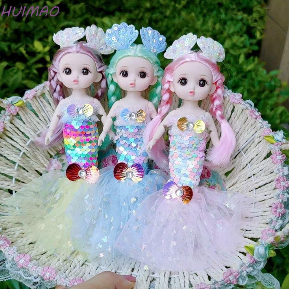 HUIMAO Bjd ตุ๊กตานางเงือกของเล่น, Joint Movable BJD Mermaid Bjd เจ้าหญิง Mermaid ตุ๊กตา, ตุ๊กตาคอสเพ
