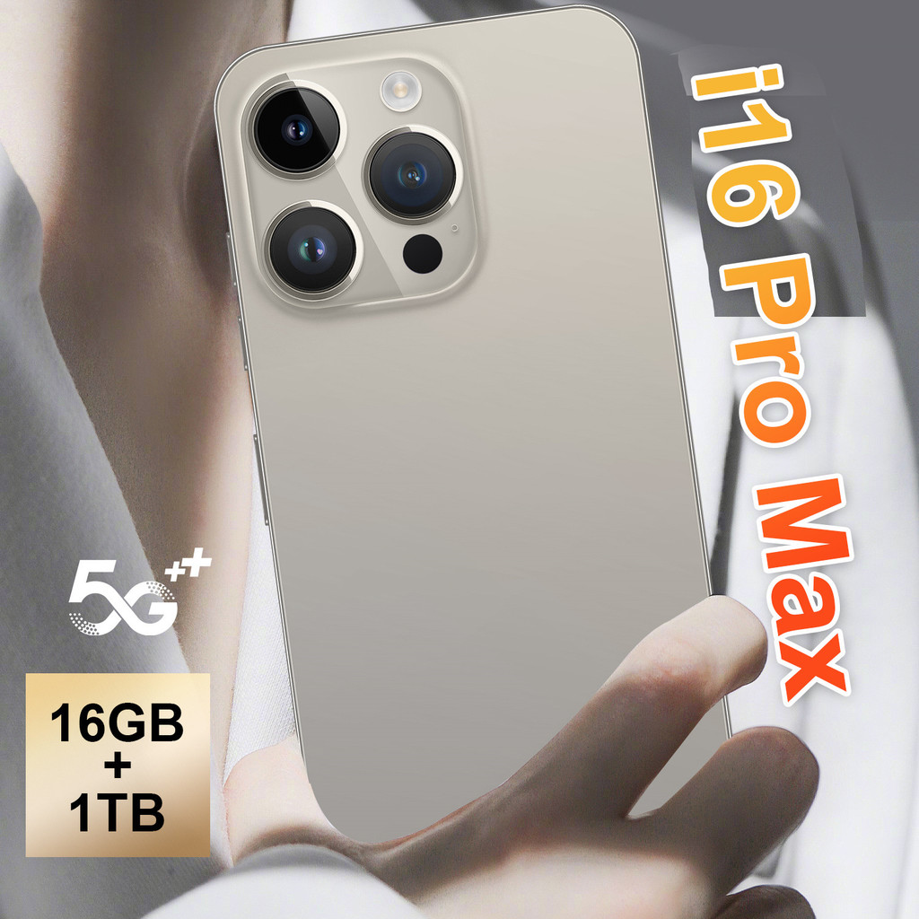2025I16 Pro Max โทรศัพท์มือถือข้ามพรมแดน 16+1TB สมาร์ทโฟน Android ราคาถูกหน้าจอขนาดใหญ่