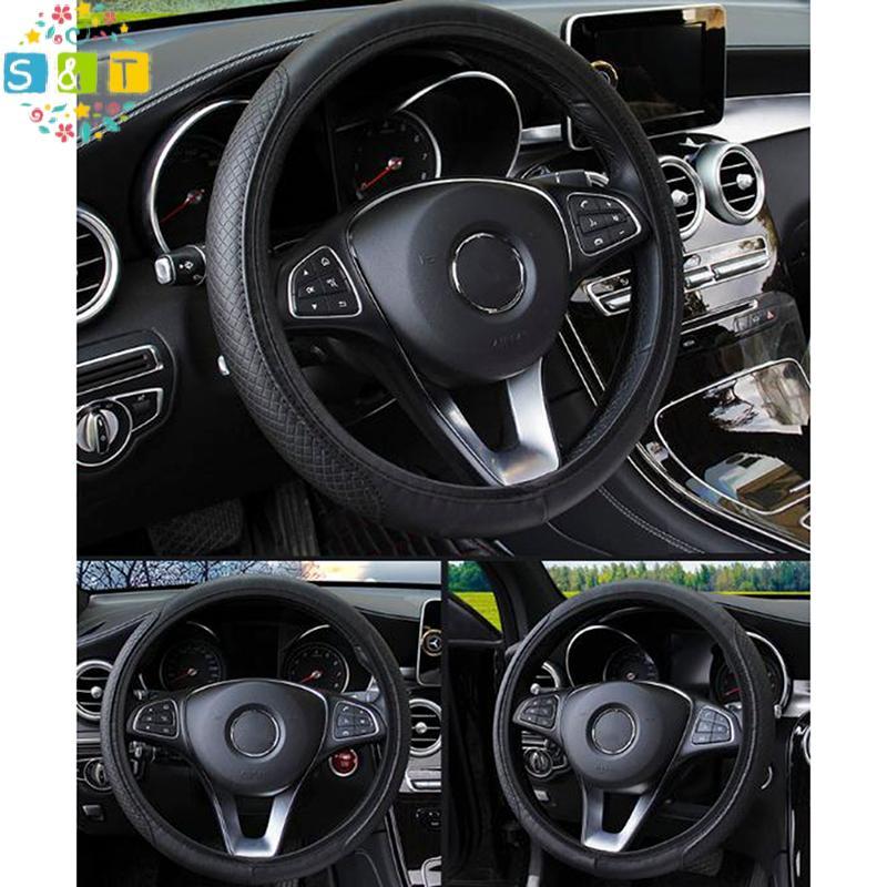 [S&T] ถุงมือพวงมาลัยรถยนต์ไมโครไฟเบอร์ระบายอากาศกันลื่น 15/38 ซม. {th}