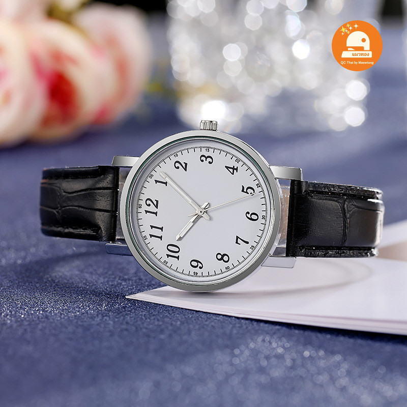 (พร้อมส่ง  ) Dress Watch นาฬิกาผู้หญิง นาฬิกาผู้ชาย คลาสสิกทรงกลม หน้าปัดกลมขนาด 34 มม. – โปรปัง
