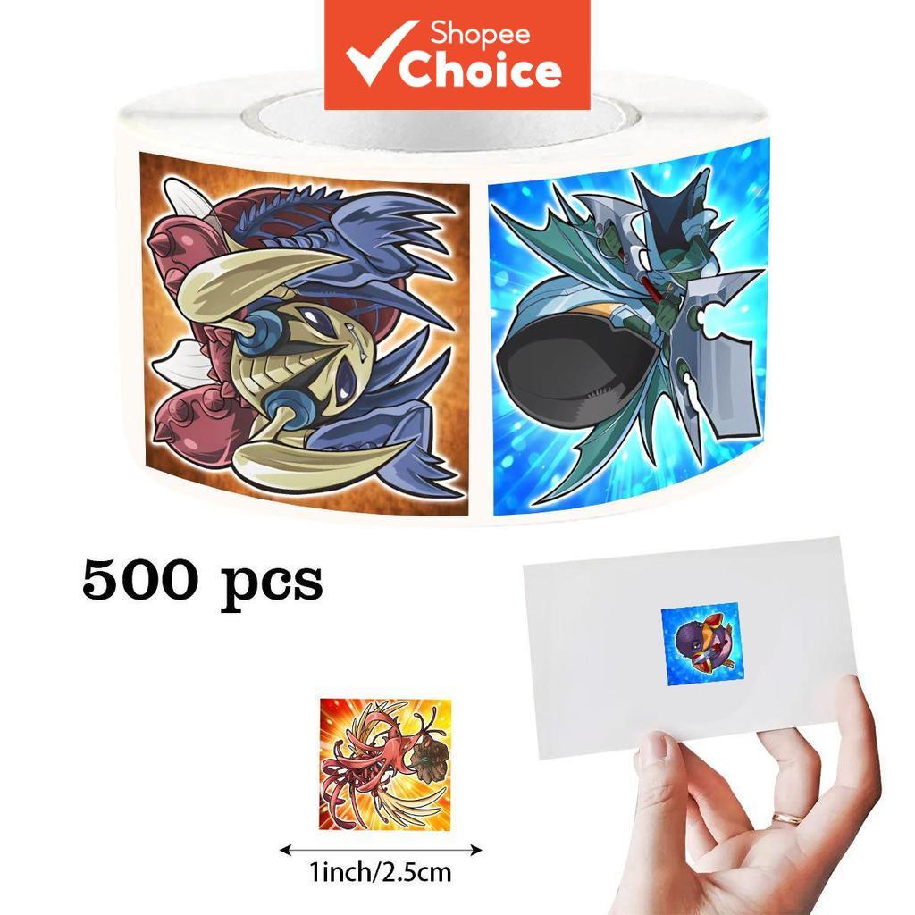 Q-version Game King Monster สติ๊กเกอร์น่ารักทรงกลม 500 ชิ้น ต่อเนื่อง 8 รูปแบบ จะเหมาะสําหรับตกแต่งก