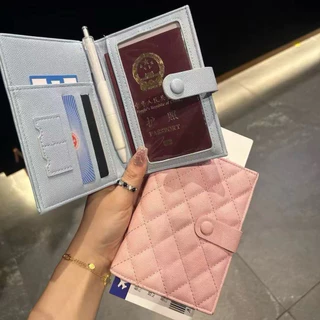 MUKUKU ซองใส่หนังสือเดินทางลายตาราง มีช่องใส่บัตรครบหลายใบ หนัง PU ดีไซน์บาง