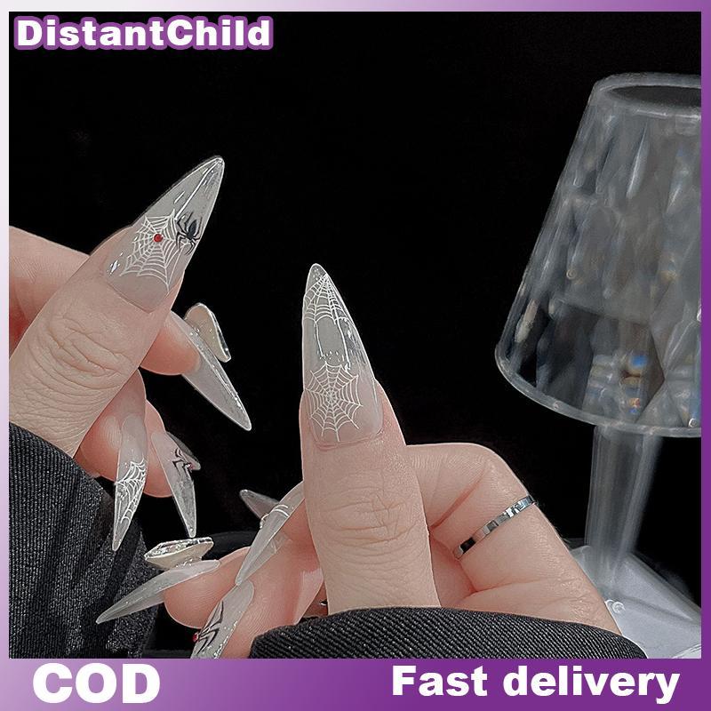 DSTH 1 แผ่น 3d Spider Self กาวเล็บ Stiers Spider Web Nail Art Decals สําหรับตกแต่งเล็บ DSS