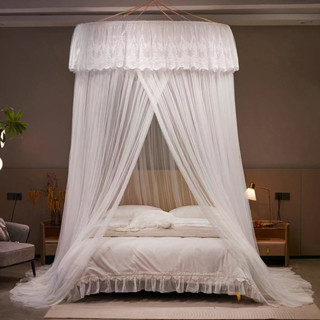 มุ้งกันยุงทรงโดมใหม่ทรงกลมตั้งพื้นติดตั้งฟรีเพดานคู่เข้ารหัส…