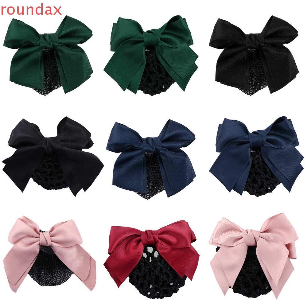 ROUNDAX Headwear โบว์หวานสำหรับผู้หญิง ฤดูใบไม้ผลิ คลิปผมหางม้า
