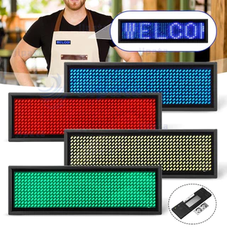 【COD】บลูทูธ LED Digital Badge USB ชาร์จ DIY ป้ายชื่อตั้งโปรแกรมได้หลายภาษาทนทาน Scrolling LED แท็กโมดูลป้าย