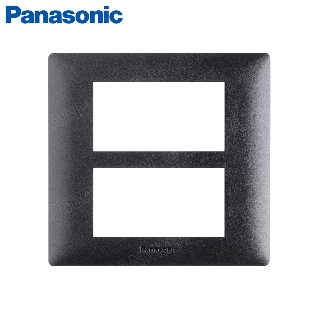 WEGN6806B INITIO PANASONIC 1-Touch Plate, 2-Gang 6-Device (Black)