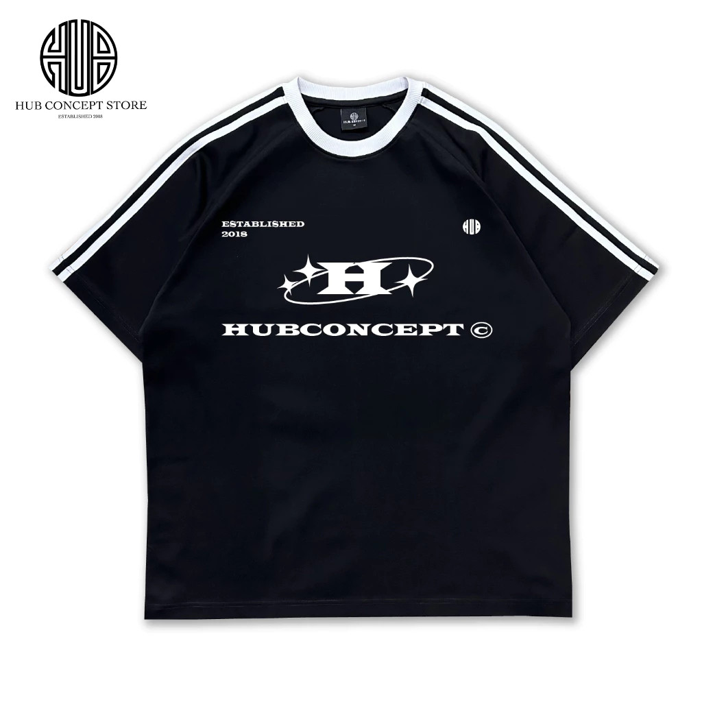 CODHUB CONCEPT STORE | Starlight 230GSM OVERSAIZ TEE (HITAM/PUTIH)เกาหลี E4P2