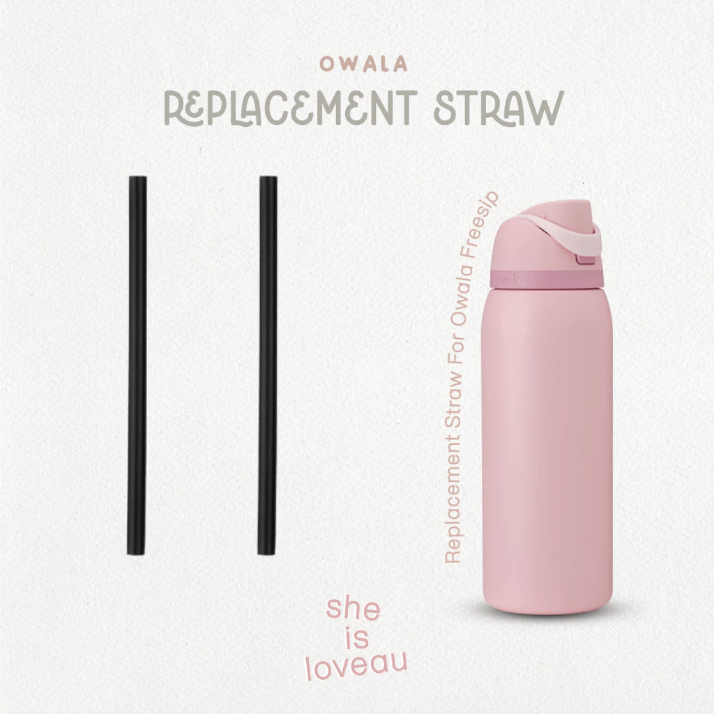หลอดทดแทนสําหรับ Owala FreeSip – หลอดแข็ง Tritan ปราศจาก BPA เข้ากันได้กับขวด 24 ออนซ์ & 32 ออนซ์