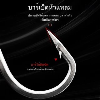 Sikawei 10884 เกมใหญ่น้ำเกลือทะเลตะขอวงกลมตกปลาสแตนเลส Jigging Jigs ขนาด 2/0-12/0