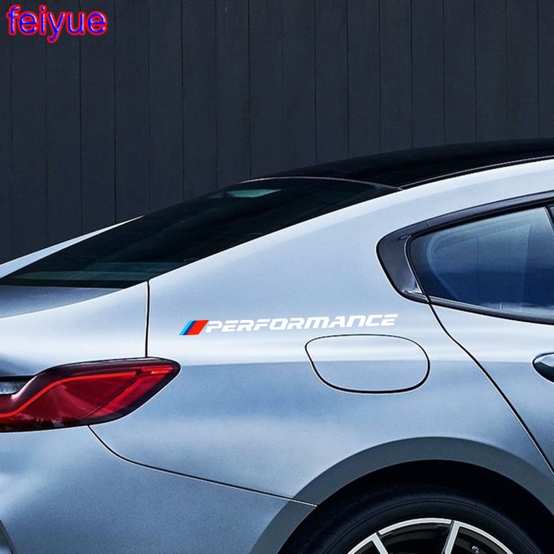 2pcs M Performance สติกเกอร์ด้านหลัง Fender รถด้านข้าง Decal สําหรับ BMW E46 E60 E90 E87 E53 E39 F10