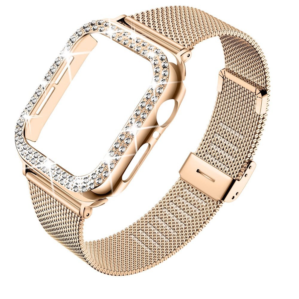 Diamond Case+Metal Strap For iWatch Band 46mm 49mm Stainless Steel Bracelet For Apple Watch Ultra 11
