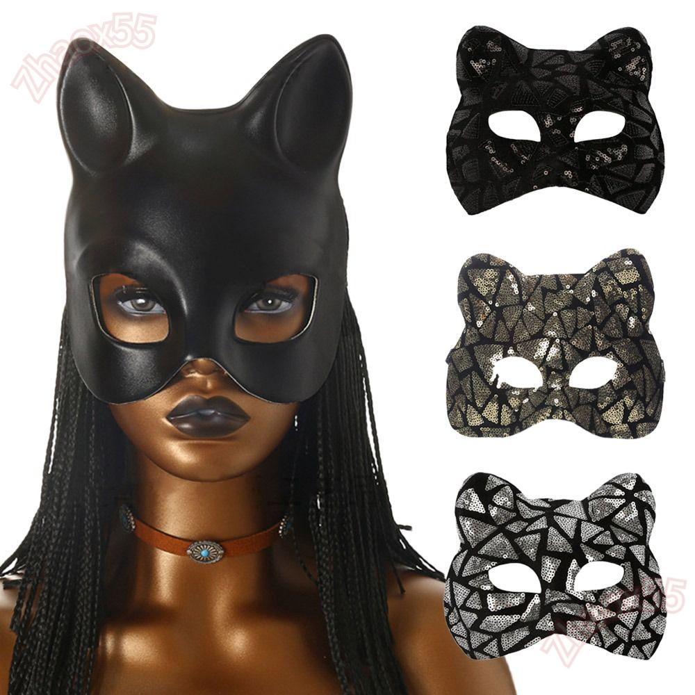 ZJAOX Masquerade , EVA Venetian Party Cat Girl , แฟชั่นครึ่งหน้า Party Makeup Ball Mardi Gras