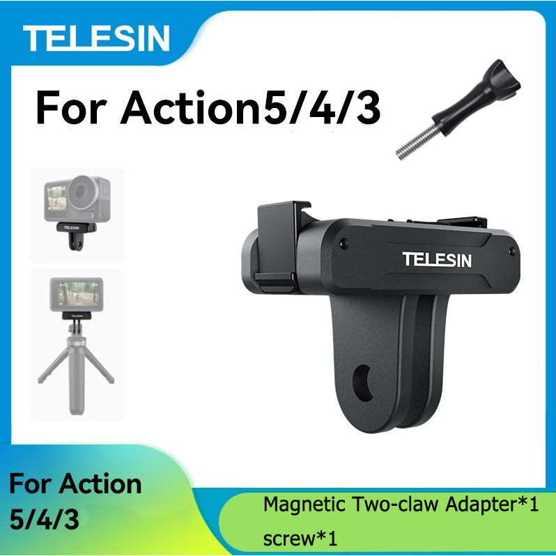 TELESIN อะแดปเตอร์แม่เหล็กสองเล็บสำหรับ DJI ACTION 3/4/5PRO / OSMO360 (OA-TPM-T04)