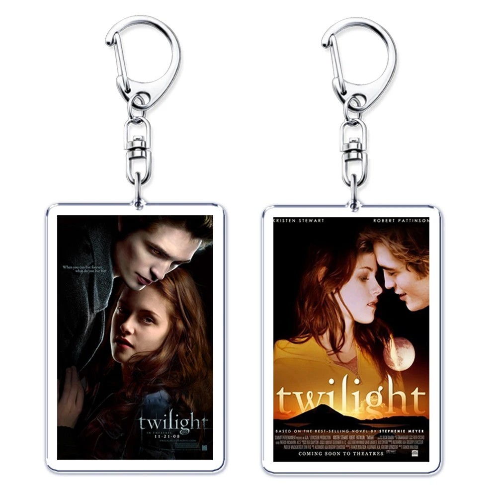 Twilight Twilight Twilight พวงกุญแจพิมพ์ Edward Cullen Bella Swan ตกแต่งกระเป๋านักเรียนและกระเป๋าเป็