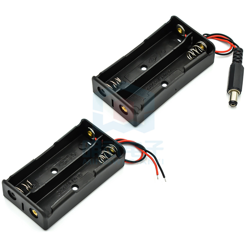 18650 กล่องแบตเตอรี่ DC หัวแบตเตอรี่ลิเธียม 2 ชิ้น 18650 กล่องแบตเตอรี่พร้อมสาย 2 ชิ้น 7.4V Series ชาร์จ