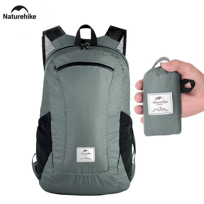 เดินป่าธรรมชาติ กระเป๋าเป้สะพายหลังไนลอนกันน้ําพับได้ 18 ลิตร