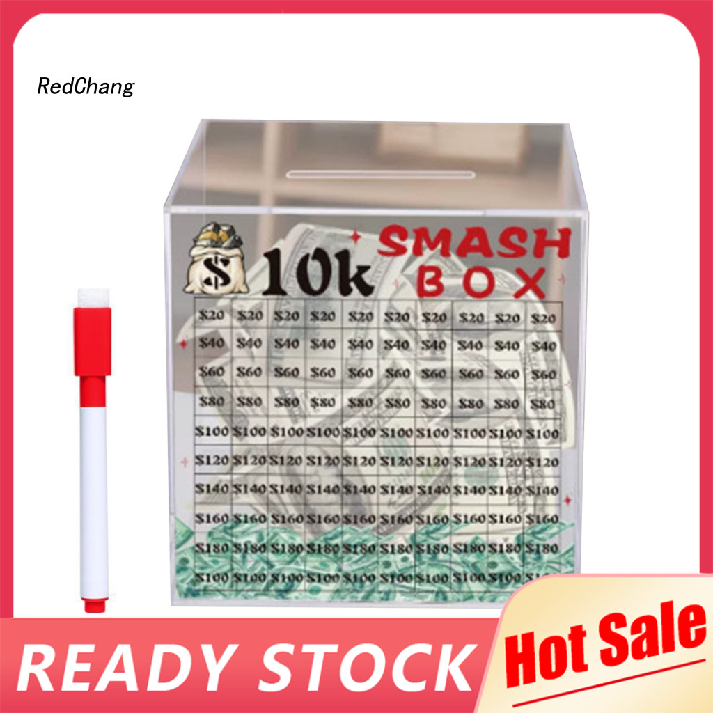 /RC/ 10000 Usd กล่องออมทรัพย์ Challenge กล่องอะคริลิคกล่องเงิน Piggy Bank 10 K/20 K เงินสดคอนเทนเนอร