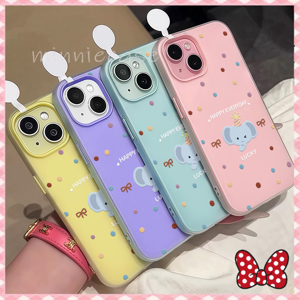🐘MINNIE🐘ช้าง น่ารัก เคสโทรศัพท์ case for iPhone 11ProMax 17 12Pro 13 14 15Pro Max 13 11 16Pro เคสมือถือสำหรับไอโฟน