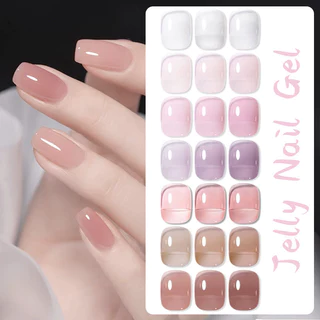 OsNailmall 8 สี Jelly Nail Gel Polish UV LED Soak Off Nail Art Polish Nude สี UV Gel เล็บกึ่งถาวร