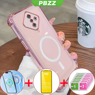 PBZZ [4 in 1] ด้วยกระจกนิรภัยกรณีสำหรับ VIVO S1 Pro VIVO S1โทรศัพท์ปลอก softcase ซิลิโคนกันกระแทกปกการออกแบบใหม่ความงามล้างไร้สาย sjmbs01
