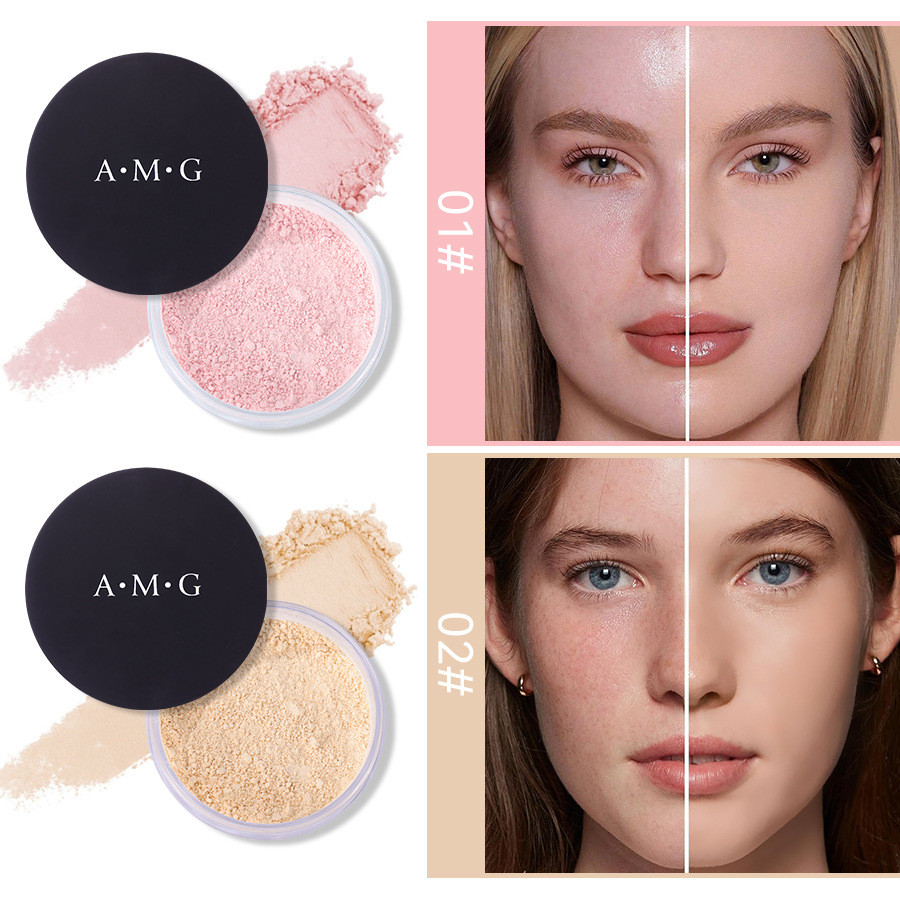 ขายร้อน AMG Fixing Loose Powder กันน้ํา Brightening คอนซีลเลอร์ Long-Lasting Fixing แต่งหน้า